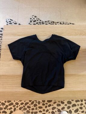 lululemon athletica Black Short Sleeve Crop Top